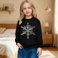thumbnail image 2 of XAOFW Kids Sweatshirt Girls Everyday Playful Snowflake Print Apparel Youth Outerwear Long Sleeve O-Neck Breathable Fashion Party Night Pullover, 2 of 4
