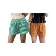 thumbnail image 2 of Rdhnmea Womens Striped Print Shorts Side Slit Bow Elastic Waistband Short Pant, 2 of 9