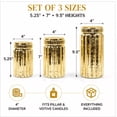 thumbnail image 4 of Koyal Wholesale Gold Ribbed Mercury Glass Vases, Bulk Set of 3, Mercury Vases for Flower Centerpieces, Centerpiece Jars, 4 of 7