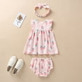thumbnail image 4 of ibuvkizy Girls Summer Dresses Baby Princess Dress Toddler Kids Girls Flowers Print Pattern Outfit Bow Three-piece Toddler Birthday Party Gown Kids Cute, 4 of 9