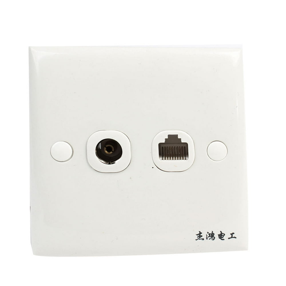 Unique Bargains RJ45 Socket Back Module w Coaxial TV Aerial Signal Wall