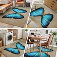 thumbnail image 5 of Area Rug for Living Room, Blue Butterfly Non-Slip Indoor Large Carpet for Bedroom/Dining Room, Vintage Animal Painting Aesthetic Artistic Washable Low-Profile Floor Mat Runner Rugs - 2.7 x 5 Ft, 5 of 7