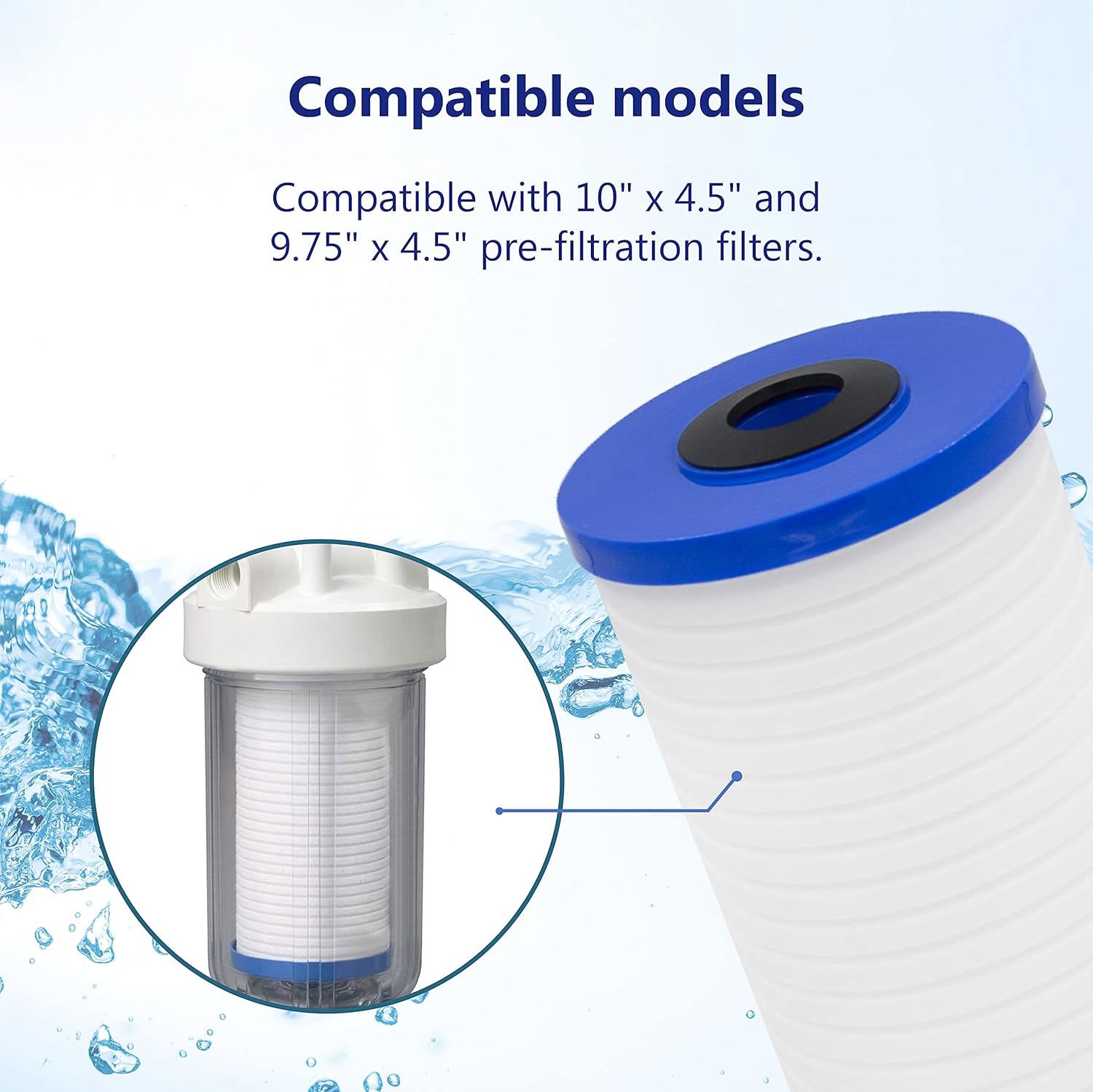 Overbest 10" x 4.5" Whole House Water Filte Replacernent for 3M® Aqua-Pure® AP810, AP811, AP801, AP801-C, AP801T, P801B, Whirlpool® WHKF-GD25BB,VWHKF-DWHBB,Pack of 3