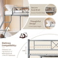 thumbnail image 4 of Space-Saving Heavy Duty Metal Twin Over Full Bunk Bed – Sturdy Steel Frame with Ladder & Full-Length Guardrails – Perfect for Adults & Teens – No Box Spring Needed – Gray, 4 of 6