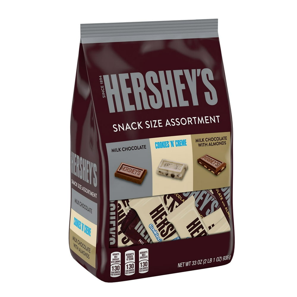 HERSHEY'S Assorted Snack Size Candy, Bulk, 33 oz, Bag