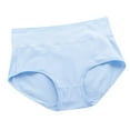 thumbnail image 2 of Rigardu Hot Sale!! Women's Cotton Underwear High Waisted Full Coverage Ladies Soft Strech Breathable Panties Women's High Waist Hip Plus Size Pure Postpartum Abdomen Briefs Blue 3Xl, 2 of 3