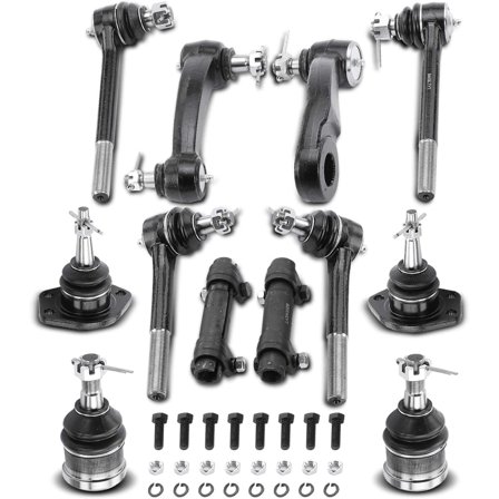A-Premium 12Pcs Front Suspension Kit, Tie Rod End, Ball Joint, Pitman Arm Compatible with Chevrolet G10 1983-1995, G20 1983-1995