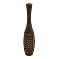thumbnail image 2 of Decmode - Large Black and Brown Rattan Floor Vase with Basket Weave Texture, 9? x 40?, 2 of 5