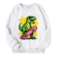 thumbnail image 4 of Kids Sweatshirts Boys Graphic Printed Crewneck Sweatshirt Long Sleeve Soft Pullover Loose Fit Comfortable for Everyday Outdoor Wear Kids Hoodies White 3 Years-4 Years, 4 of 4