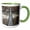 Green/White, variant on 3drose, Idaho, Smiths Ferry, Footbridge on Payette River - Us13 Pso0003 - Paul Souders, 11oz Two-tone Green Mug
