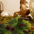 thumbnail image 4 of 3 Bundles Artificial Winter Pine Needles Branches, Fake Greenery Pine Picks with Pinecone Christmas Flower Arrangements for DIY Crafts Xmas Wreath Garland Decoration, fenze Artificial Plants, 4 of 8