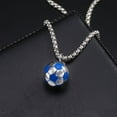 thumbnail image 2 of PAMTIER Men's Stainless Steel Personality Hip Hop Sports Style Soccerball Football Pendant Necklaces Blue White with Chain, 2 of 6