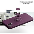 thumbnail image 2 of Funda de color sencillo para iPhone 14 Plus con soporte de anillo, placa metálica para carga magnética, diseño antigolpes y soporte giratorio de 360 grados., 2 of 5