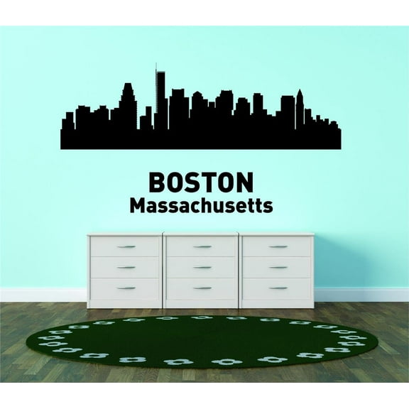 Custom Decals Boston Massachusetts United States Major City Geographical Map Landmark 20x42