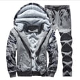 thumbnail image 2 of ZCFZJW Men's Tracksuit Outfits Winter Soft Long Sleeve Full Zip Up Hooded Fleece Sweatsuits and Sweatpants Warm Pullover Coats 2 Pieces Sweatsuit Outfits Set Dark Gray M, 2 of 5