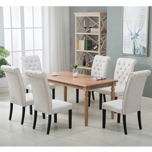 2 4 6 Pcs Upholstery Fabric Dining Chairs Trim Tufted Arm Dining Accent Chair Furniture Fabric Dining Chairs With Nailhead Living Room Chair Bedroom Chair Coffee Chair Walmart Com Walmart Com