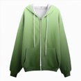 thumbnail image 5 of Towmus Zip Up Hoodie Women Trendy Gradient Printed Long Sleeve Full Zipper Plus Size Coat Fall Jacket Hooded Sweatshirt With Pockets, 5 of 6