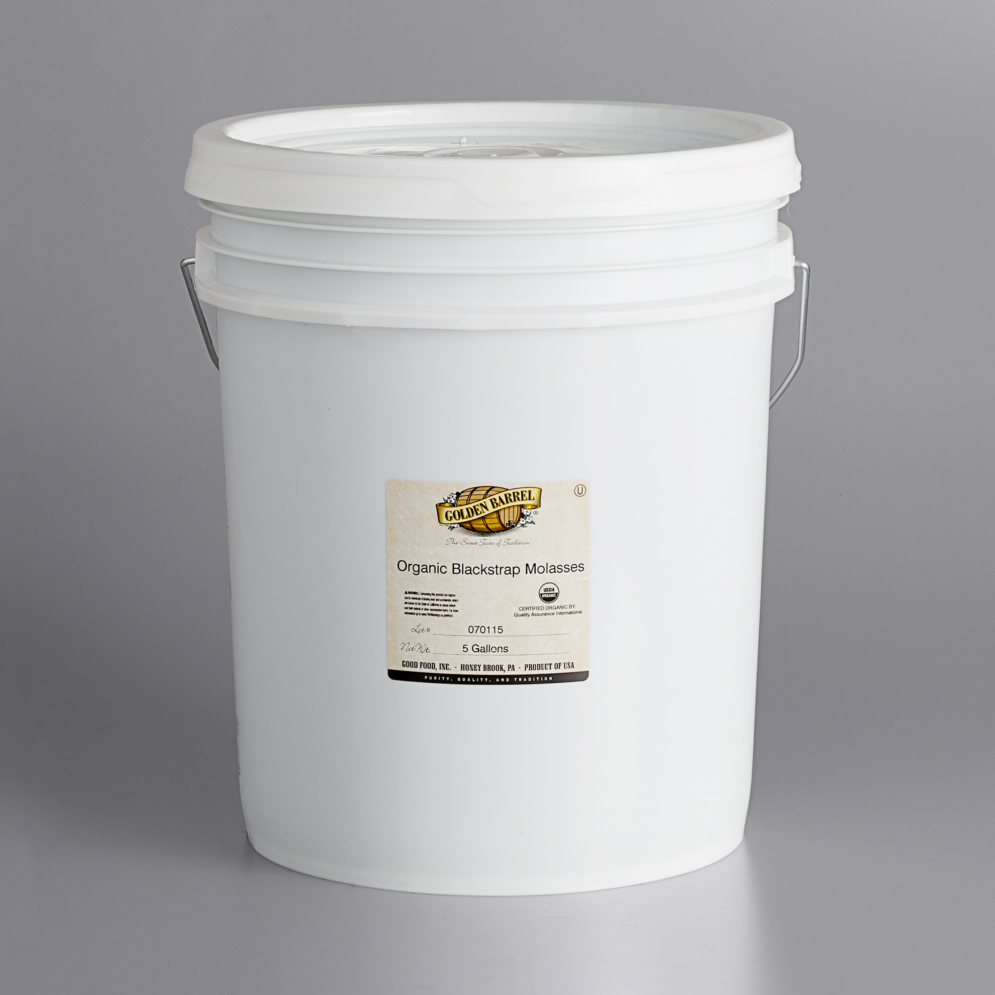 Golden Barrel 5 Gallon Organic SulfurFree Blackstrap Molasses
