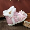 thumbnail image 3 of Cathalem Boots Girls Size 3 Toddler Ethnic Style Cotton Boots For Gilrs Cloth Shoes Warm Winter Snow Boots Embroidery Boots Girls Pink 7 Years, 3 of 5