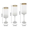 thumbnail image 3 of Efavormart Set Of 3 | Clear Gold Rimmed Long Stem Glass Hurricane Candle Holders, Cylindrical Pedestal Flower Vases - 16", 18", 20", 3 of 6