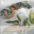 thumbnail image 4 of Fruit Blueberry Bedding Duvet Cover Set Full Size 4 Pieces Green Leaves Soft Twill Plush Quilt Cover, Include 1 Duvet Cover 1 Flat Sheet And 2 Pillow, 4 of 7