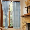 thumbnail image 1 of Nvzi Cortinas transparentes con textura, paneles transparentes que aportan privacidad, sala de estar, patio, puerta de vidrio (1 unidad, 102,3 x 55,1 pulgadas, azul A36), 1 of 5