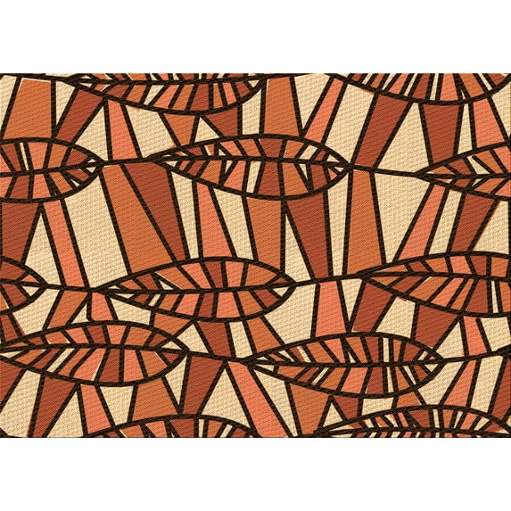 Ahgly Company Indoor Rectangle Patterned Construction Cone Orange Area Rugs, 2' x 5'