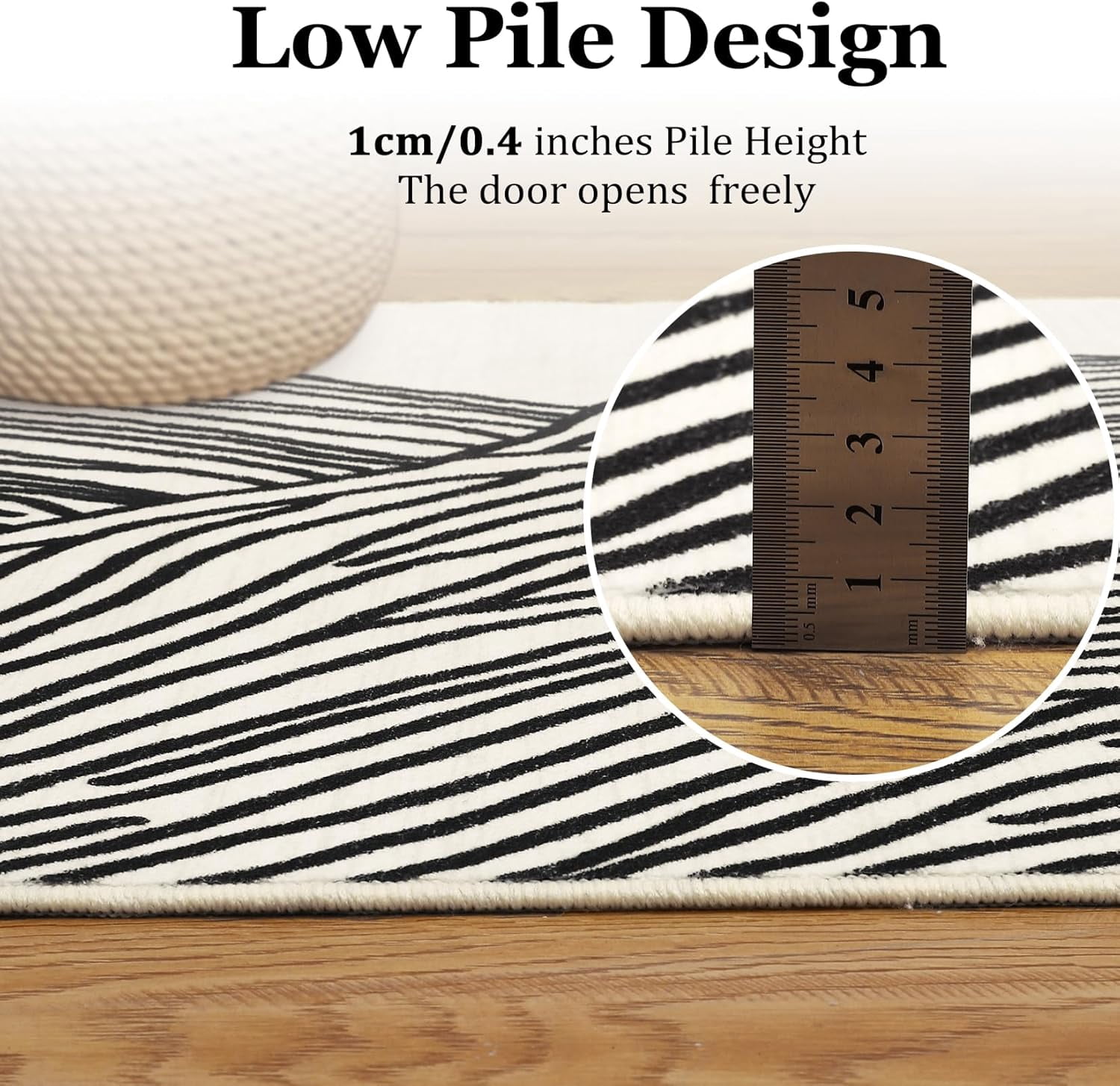 Area Rug Washable 6' x 9' Modern Abstract Rug with Non Slip TPR Backing, Soft Neutral Low Pile Non Shedding Carpet, Foldable Floor Covering for Living Room Bedroom