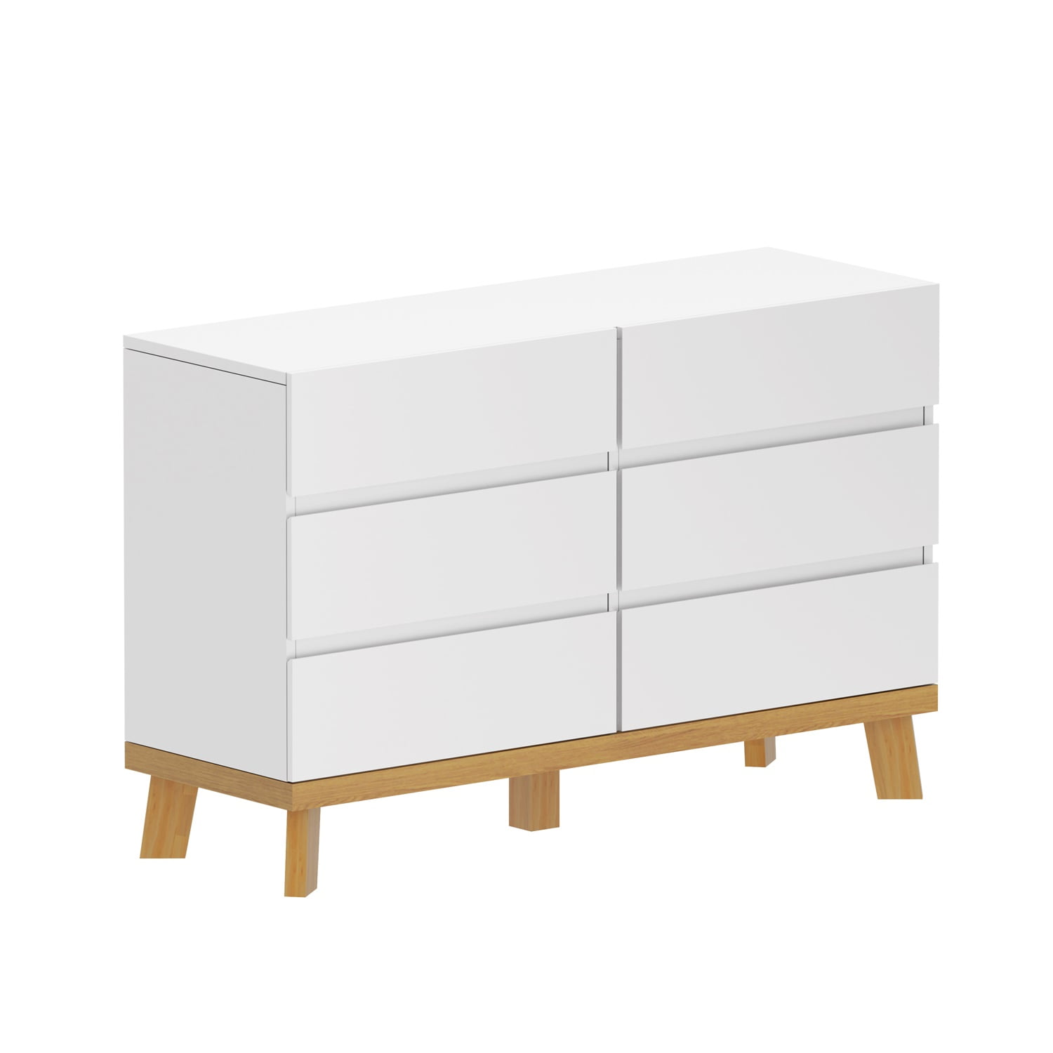 Kadyn 47.24"6-Drawers MDF Chest of Drawers, Nursery Double Dresser for Living Room, White Sideboard Storage Cabinet Kadyn 47.24"6-Drawers MDF Chest of Drawers, Nursery Double Dresser for Living Room, White Sideboard Storage Cabinet