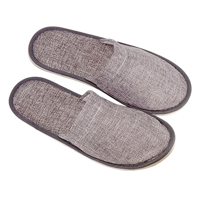 Pantuflas 5Pares Algodón Cáñamo Desechables 29x11cm Invitada para Invitados (2)