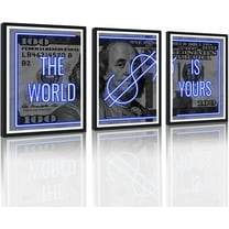 Hieng Dollar Money Canvas Wall Art Decor Vintage 100 Dollar Bill Motivational Poster Painting for Home Decor and Office Living Room Artwork Unframed