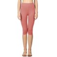 thumbnail image 2 of Womens High Waist Seamless Cotton Capri Leggings, 2 of 5