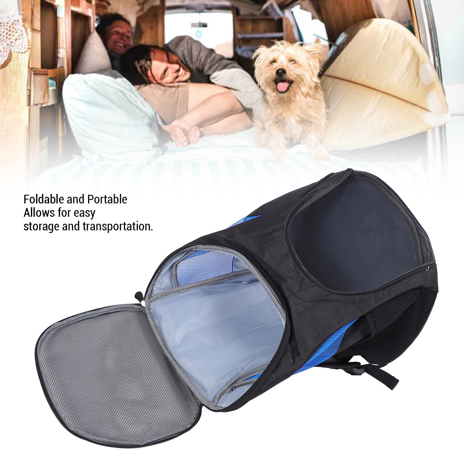 BIMZUC Pet Carrier Backpack Spacious Breathable Mesh Convenient Pocket Foldable Portable Cat Dog Carrying Bag for Travel Outdoor S 16.14 inches / 41 cm