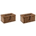 thumbnail image 1 of 2X Caja de pañuelos de imitación de ratán Caja de pañuelos Elegante decoración del hogar Caja de pañuelos de escritorio hecha a mano Caja de almacenamiento de servilletas 21X12cm, 1 of 8