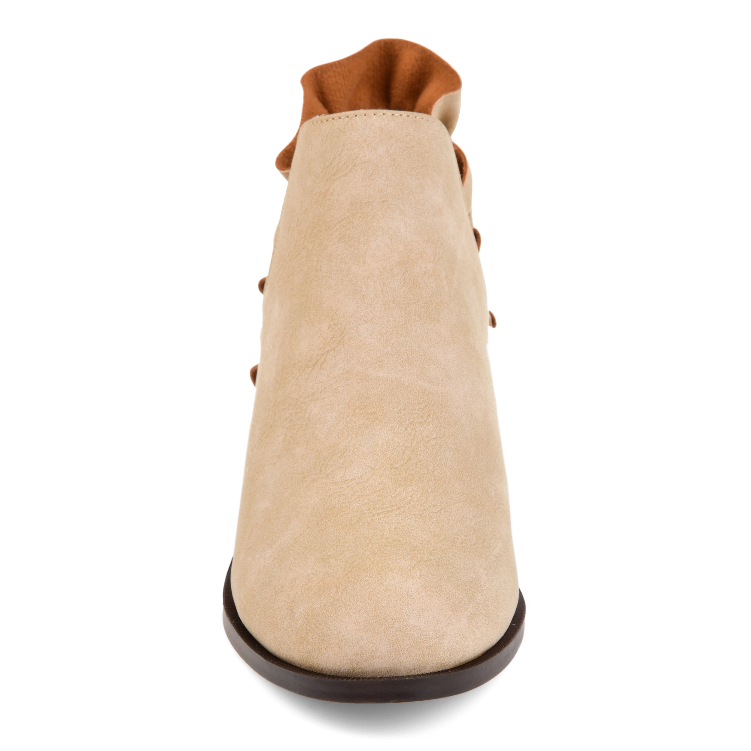 Journee Womens Lennie Slip On Stacked Heel Booties