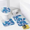 thumbnail image 4 of Bathroom Rugs Sets 4 Piece with Shower Curtain sets, Blue Leaf Branch Pattern Printed on Cute Shower Curtain Sets with Rugs, Perfect for Bathroom Hotel Dorm Spa Home, 72 x 72 inches, 4 of 8