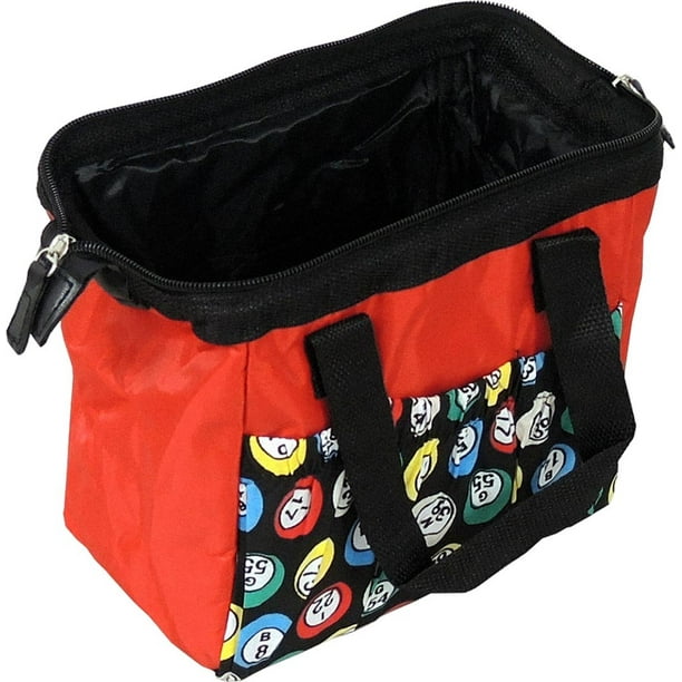 6 Pocket Bingo Tote Bag Red