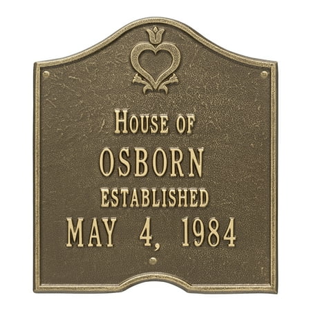 Aluminum Anniversary Gifts Personalized Whitehall Products Pennsylvania Dutch Anniversary Plaque with White/Gold Finish ()