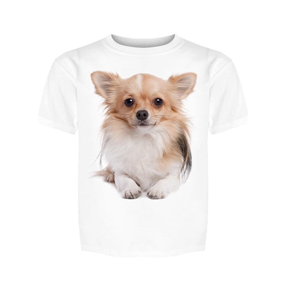 Long Hair Chihuahua On The Floor Tee Girl's -Image by Shutterstock