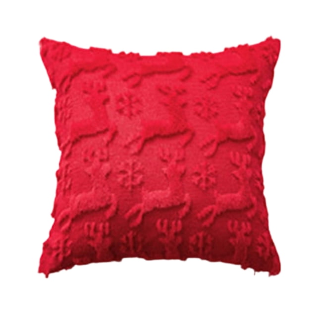 Funda de cojín navideño Fundas de almohada para árbol de Navidad Fundas de cojín de felpa suave con cierre de cremallera oculto Decoración de invierno para el hogar