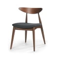 thumbnail image 4 of Benjara Hosa Dining Side Chair Set of 2- Open Curved Back- Dark Gray and Brown, 4 of 5