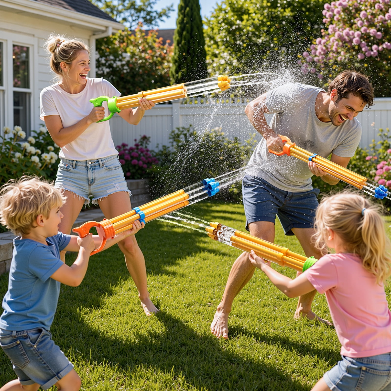 Lucky Doug 4 PCS Water Blaster Set – Summer Pool, Beach & Backyard Water Toys , Outdoor Game for All Ages