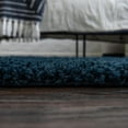 thumbnail image 4 of Rugs.com Solid Shag Collection Rug – 8 Ft Round Sapphire Blue Shag Rug Perfect For Kitchens, Dining Rooms, 4 of 9