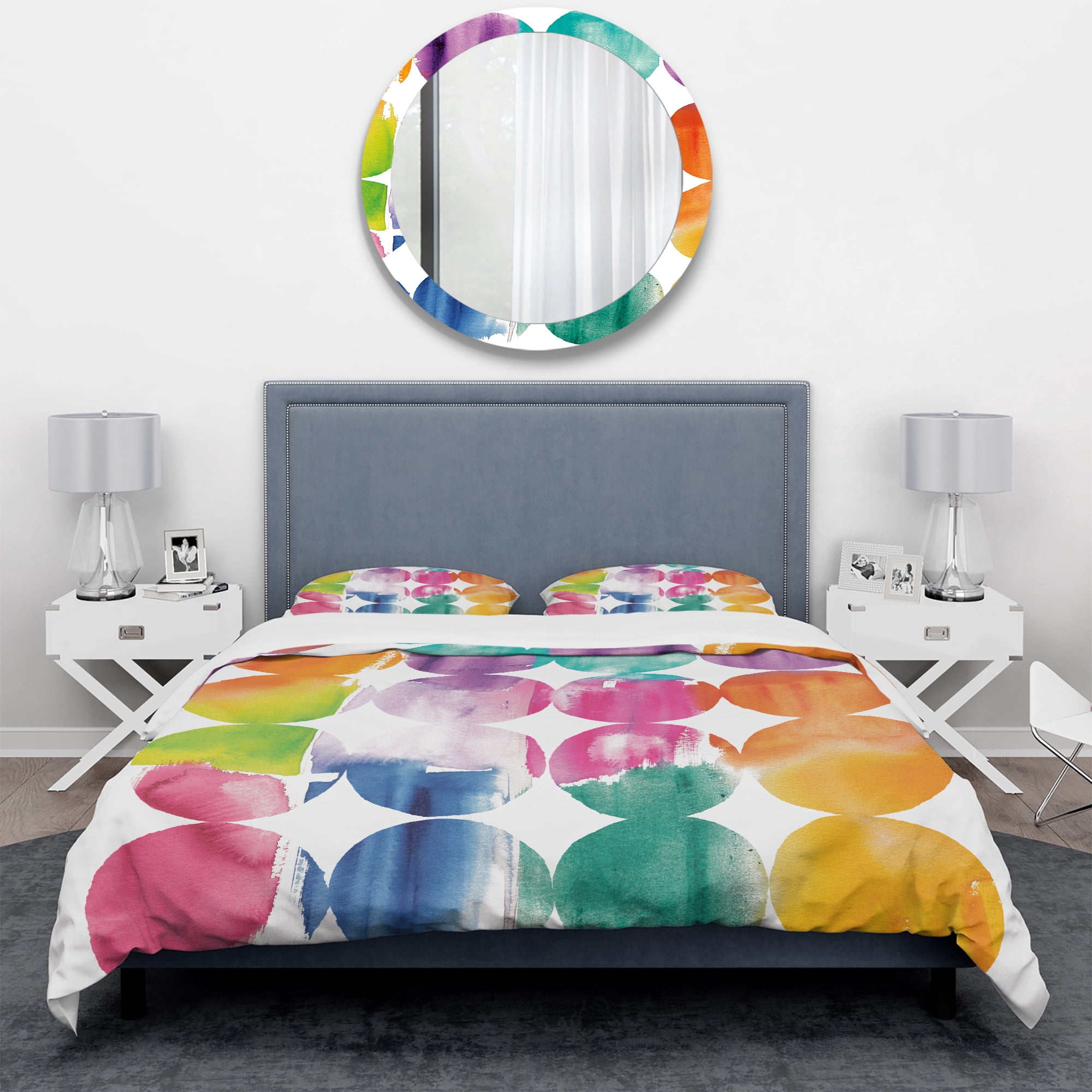 Designart 'Circle Abstract Colorfields' Geometric Duvet Cover Set