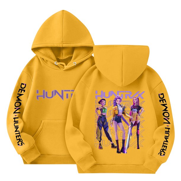 Pop cazadora para niña Demo-n Hooded Sweatshirt Hunters,Rumi,Mire Zoeyy Kids Long Sleeve Hooded Sweatshirt,Cute Anime Chibi Style Tee for Fans, Teen Girls & Women | Soft Comfortable Casual Daily Tops