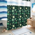 thumbnail image 5 of No Hook Shower Curtain, St. Patrick's Day Shower Curtains for Bathroom with See Through Top Window, Dark Green Lucky Shamrock Leaves Spring Waterproof & Washable Bath Curtain 66"x72", 5 of 9