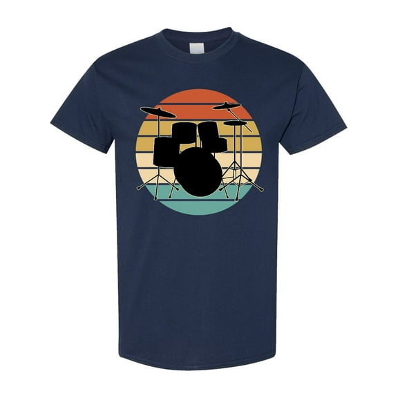 Inktastic Drum Set Retro Drummer Sunset T-Shirt