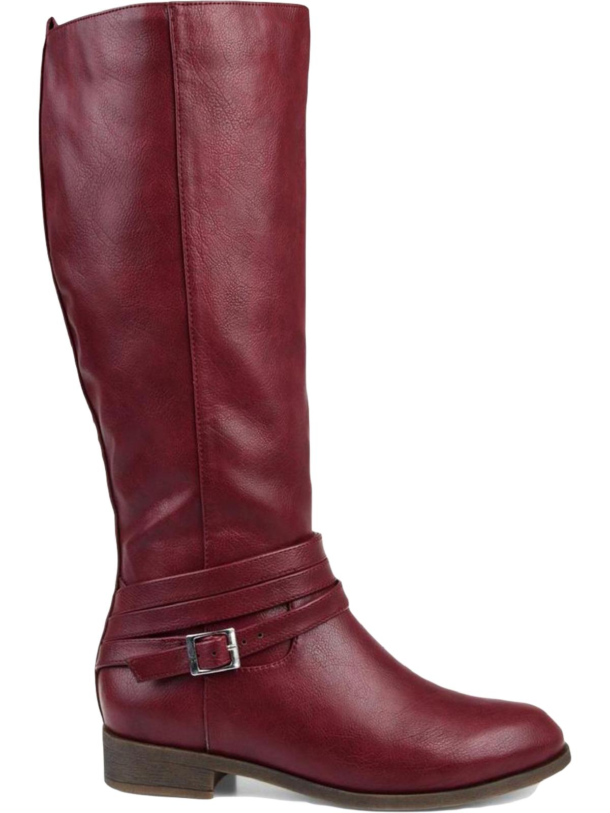 Journee Womens Ivie Stacked Heel Riding Boots, Calf Widths Available