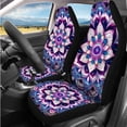 thumbnail image 2 of Qpednta Purple Mandala Car Seat Covers Full Set 14 Pack with Steering Wheel Cover Center Console Cover Head Rest Protector Car Seat Belt Cover Universal Fit for Auto Truck Van SUV, 2 of 6