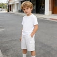 thumbnail image 5 of ITSAME Boys Cargo Shorts Quick-Dry Multi-Pocket Loose Fit Summer Outdoor Casual Shorts White Size 10, 5 of 8